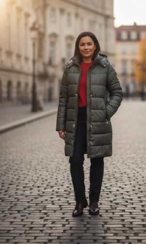 Abrigo verde polipiel