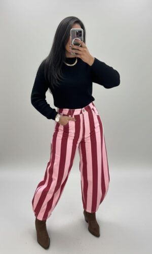 Pantalón Rayas Rojo