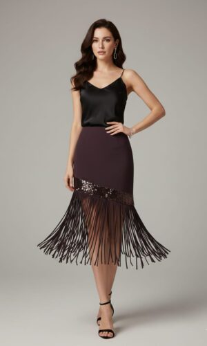 Falda Estafanía Burdeos