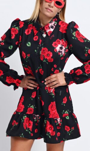 Vestido Rosas y calaveras corto