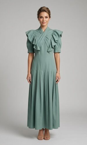 Vestido Alejandra verde marina