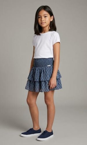 Falda Teen rayas rombo azul