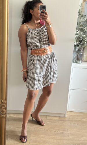 Vestido Vichy Tina Marrón